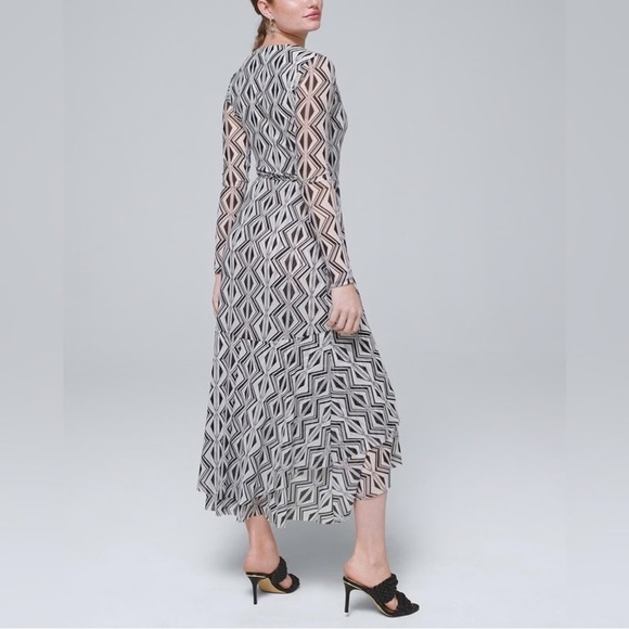 White House Black
Market Mesh Wrap Dress Long Sleeve V-Neck Size 10 - Picture 2 of 9